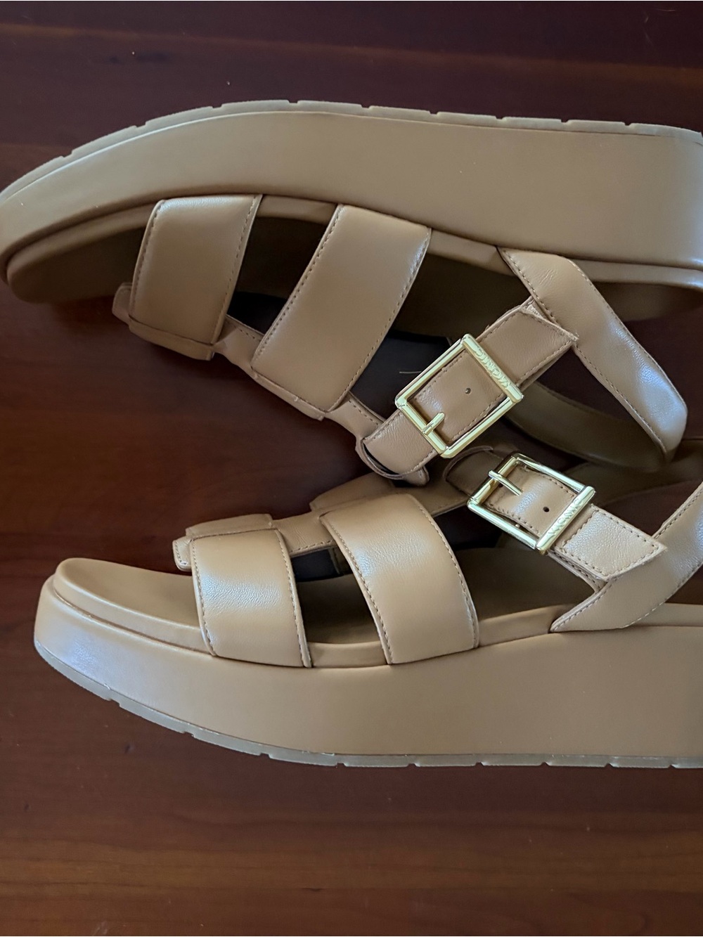 Vionic Tan Leather Platform Slide Sandals with Buckle “Delano” 8.5/39. EUC! - Picture 9 of 11